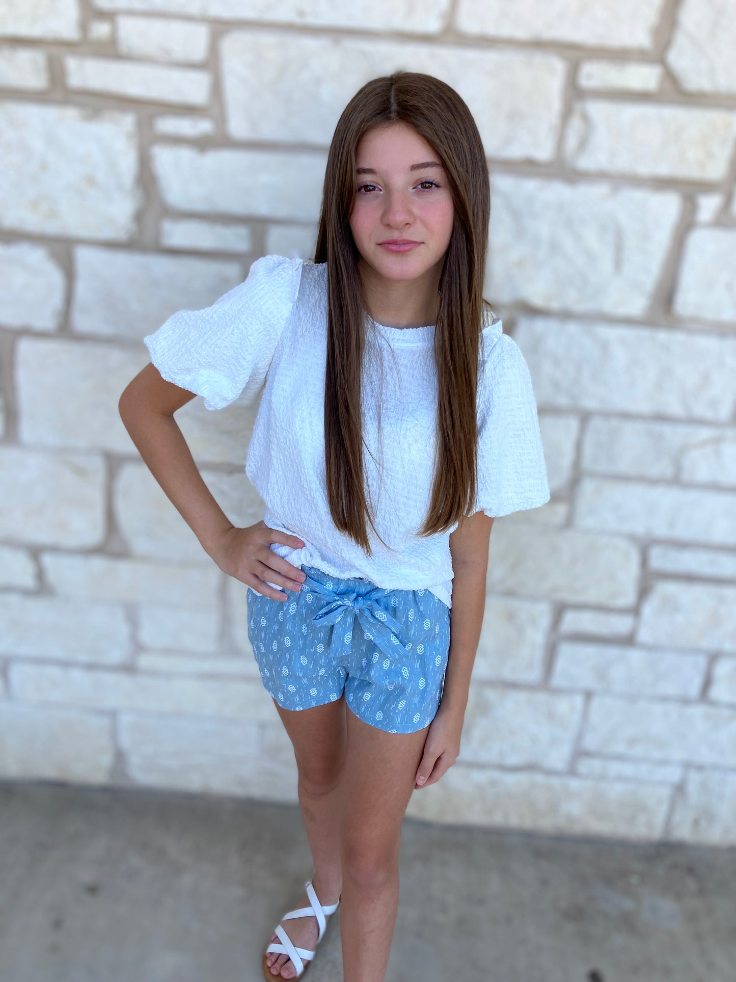 Girls' Ivory Knit Top