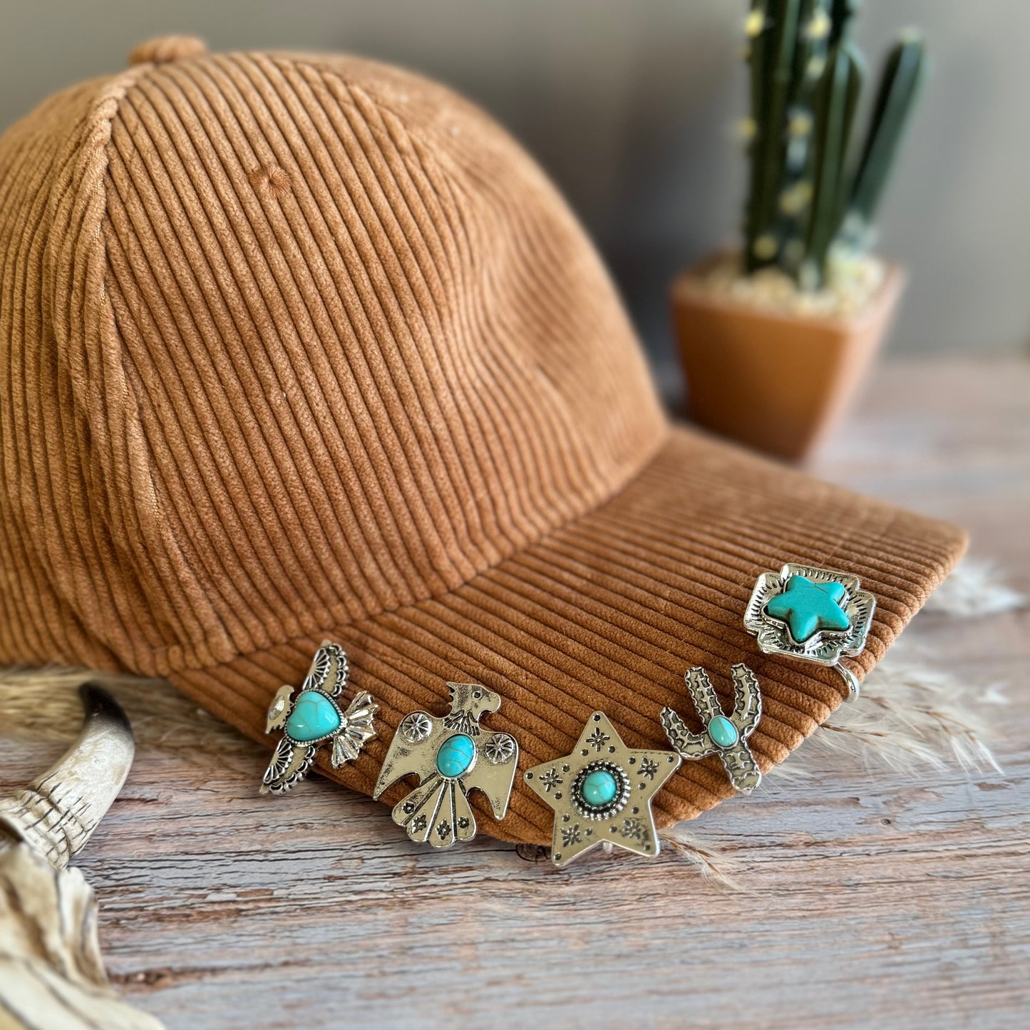Desert Rose Star Hat Clip Charm