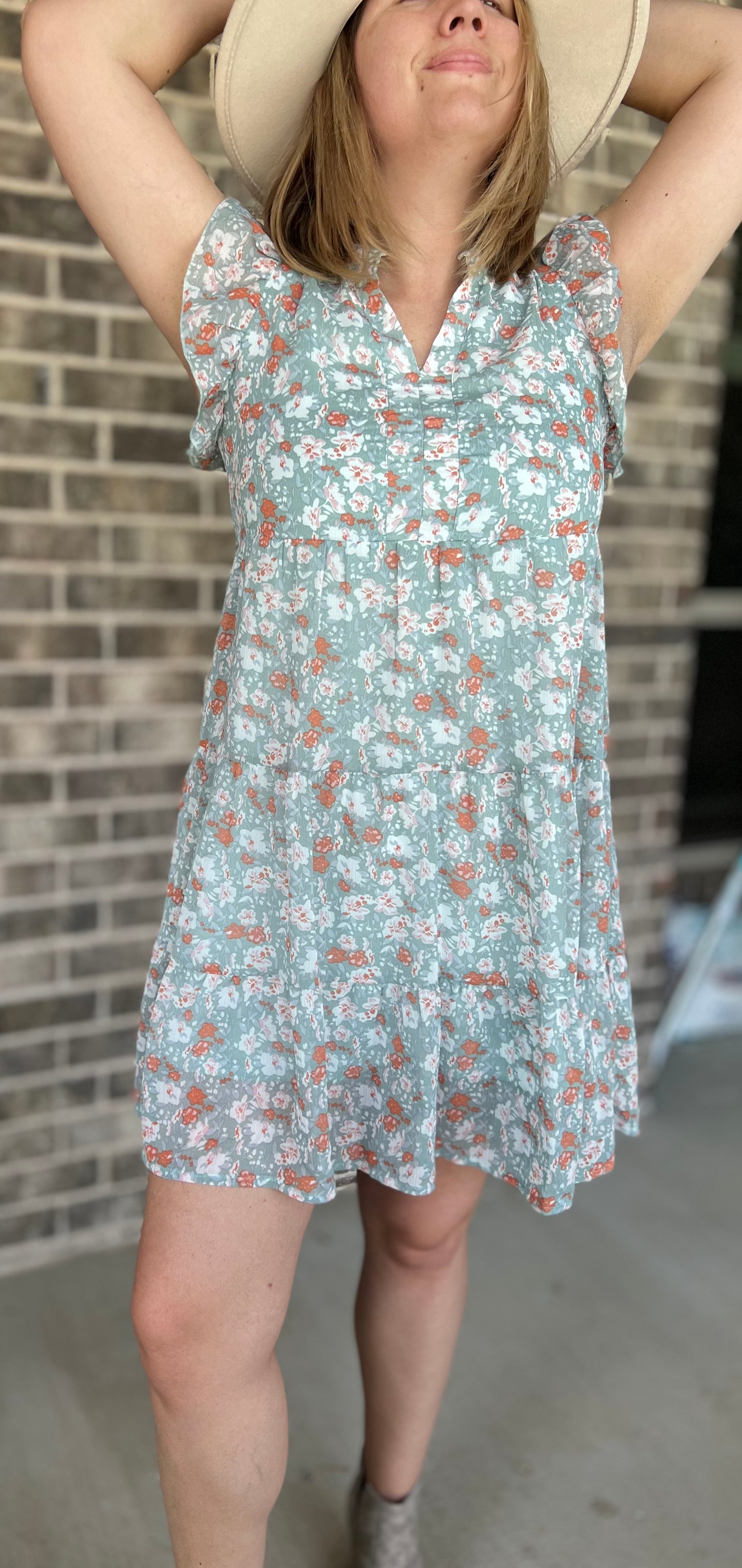 Floral Ruffle Midi Dress