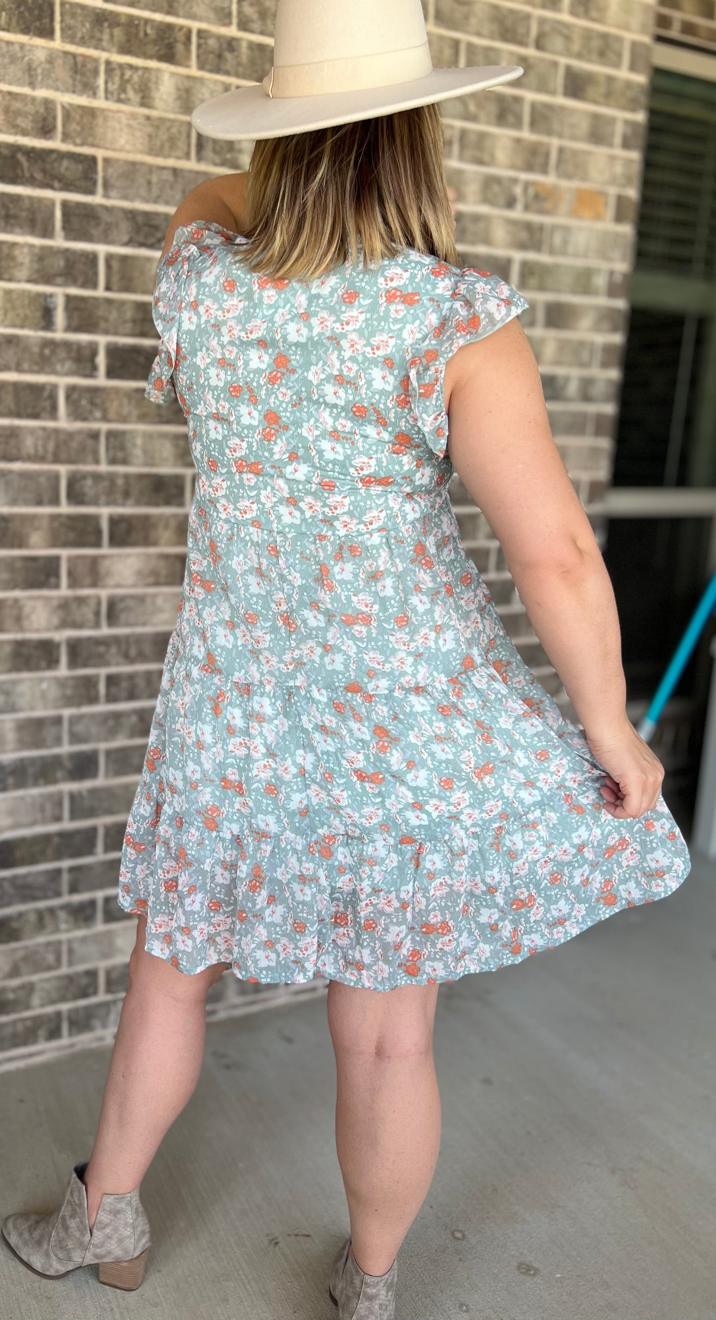 Floral Ruffle Midi Dress
