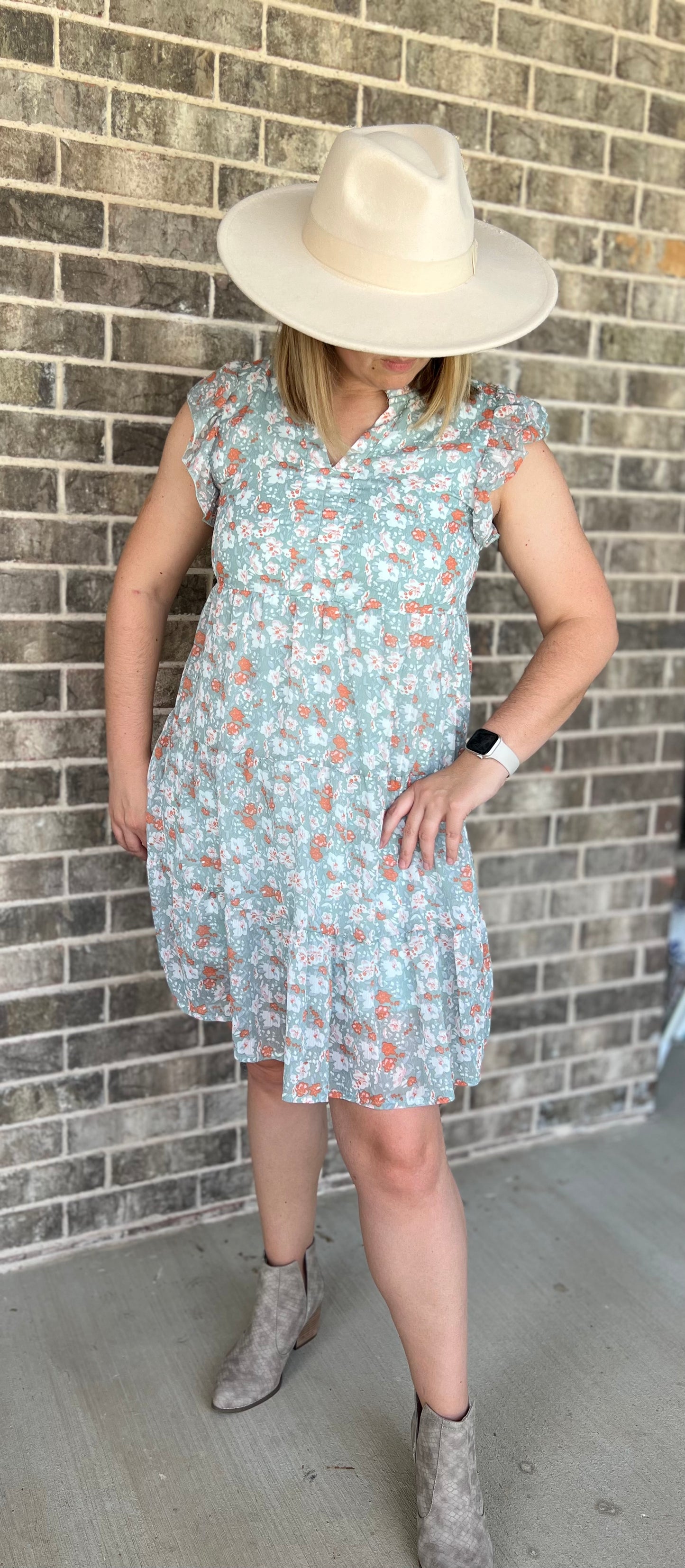 Floral Ruffle Midi Dress