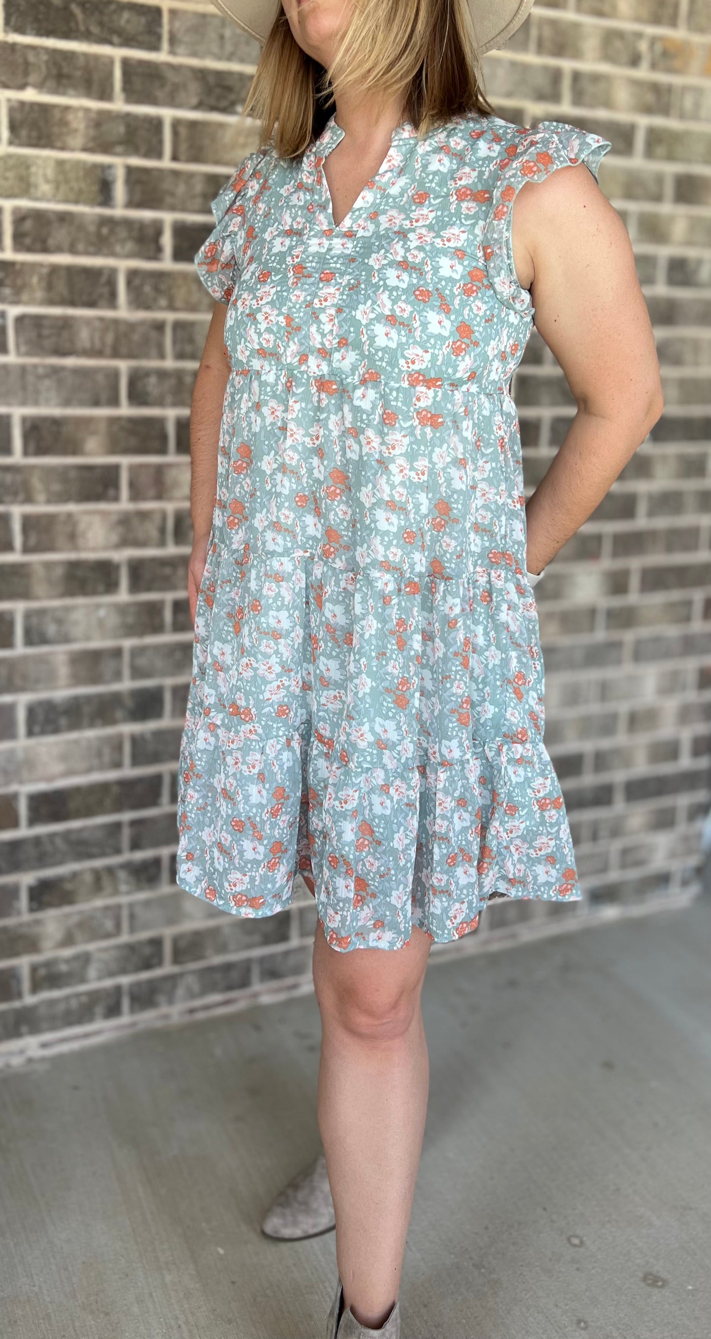 Floral Ruffle Midi Dress