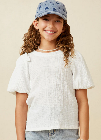 Girls' Ivory Knit Top
