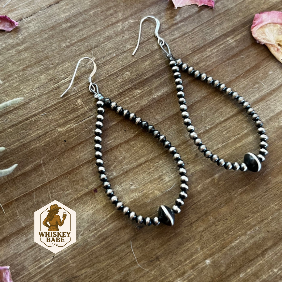 Sterling Silver Pearls Teardrop Earrings