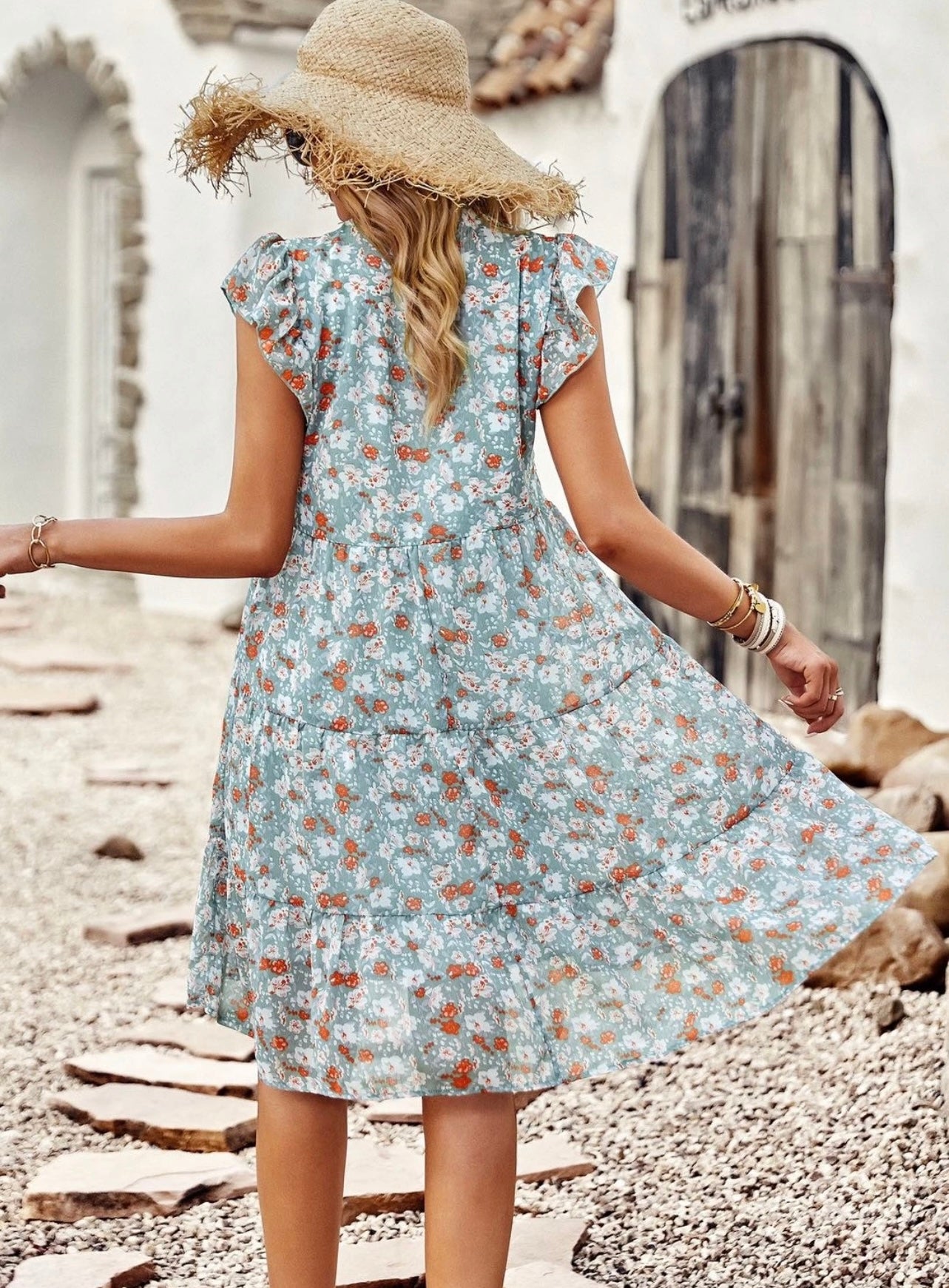Floral Ruffle Midi Dress