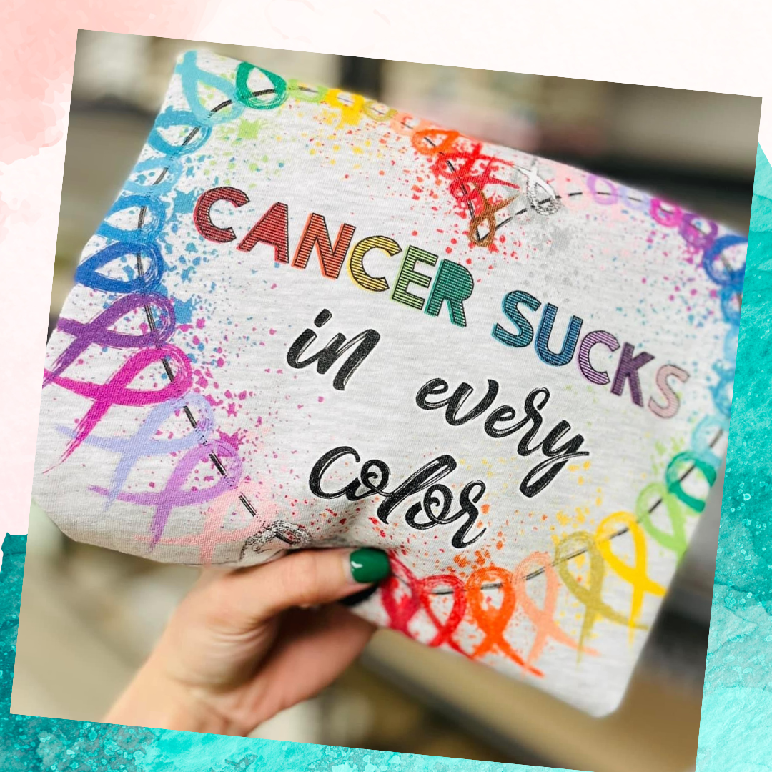 Cancer Sucks in All Colors Graphic Tee