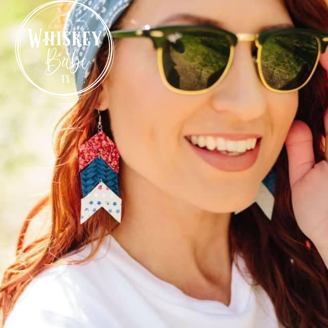 Freedom Firecracker Leather Earrings
