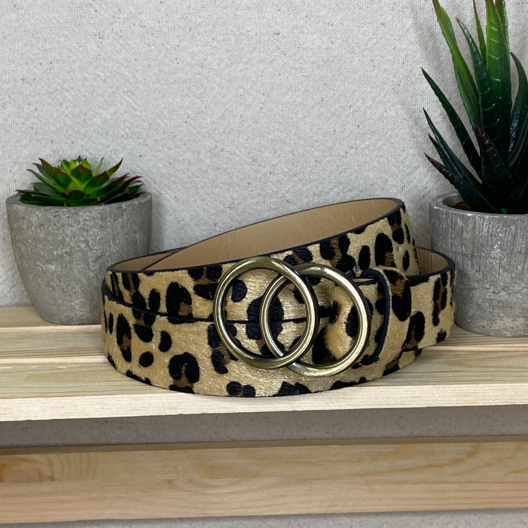 Double O Belt in Leopard Print