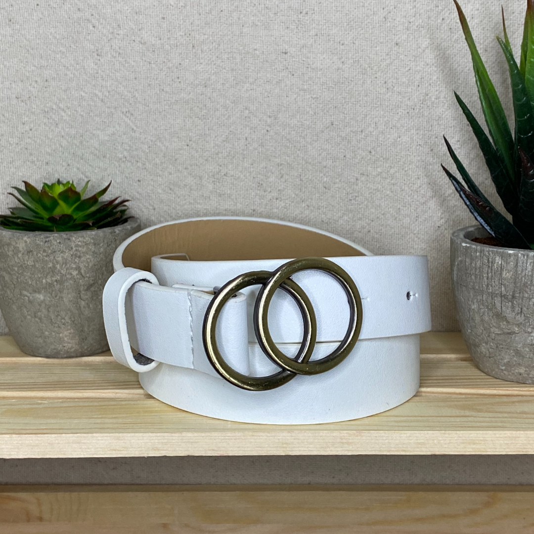 White Double O Belt