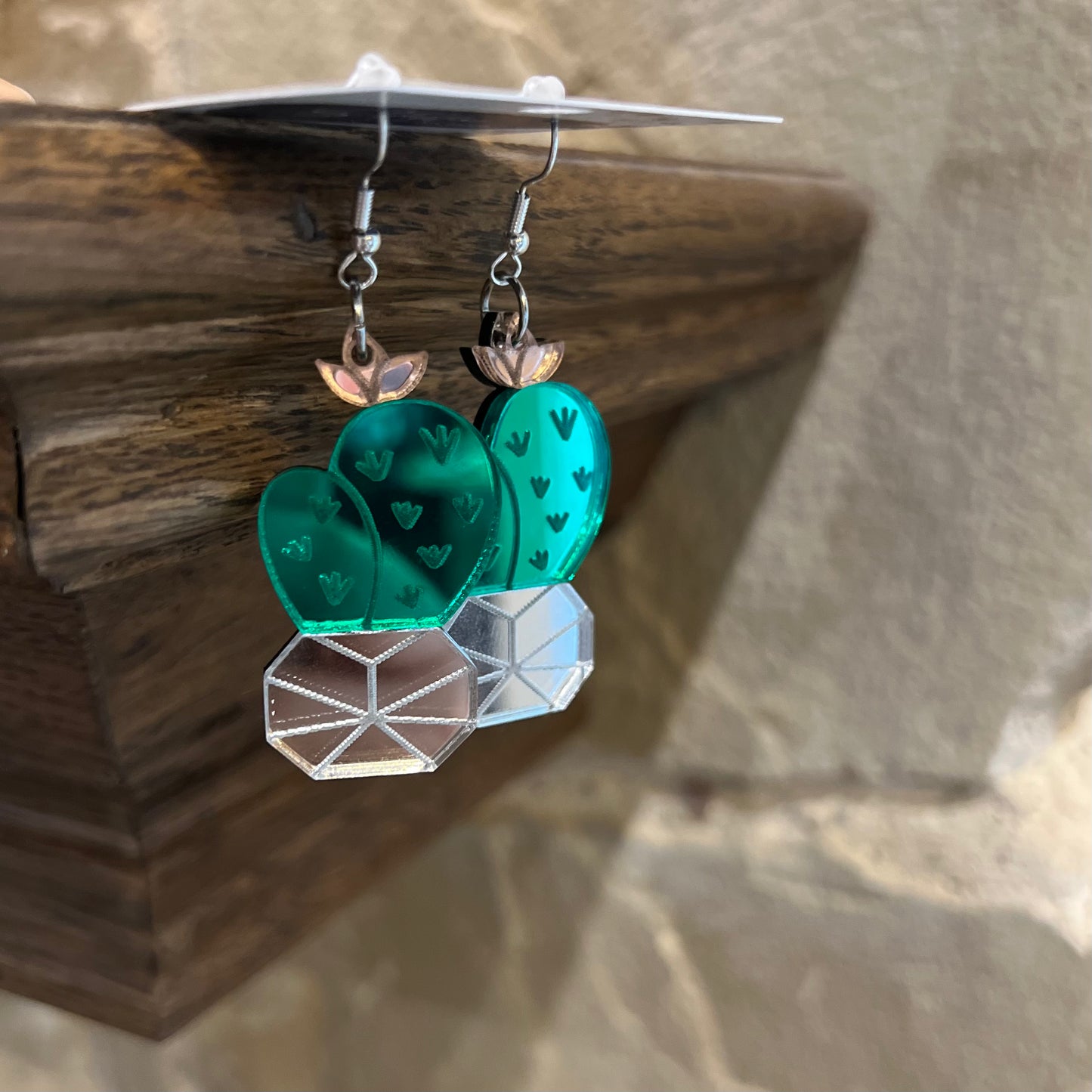 Mirror Cactus Dangles