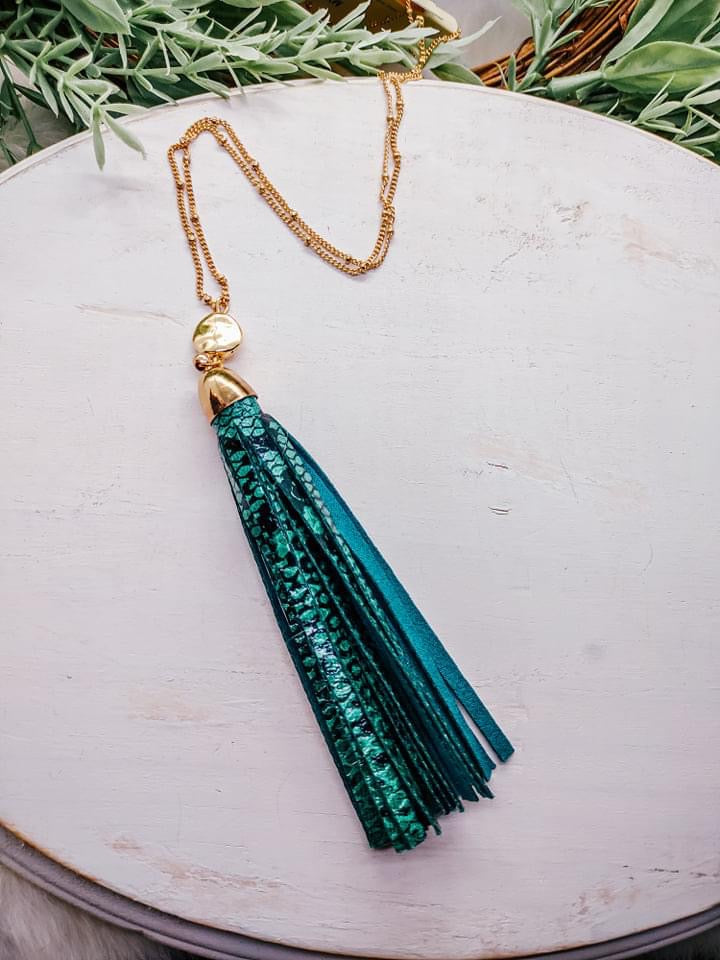 Emerald Tassel Necklace