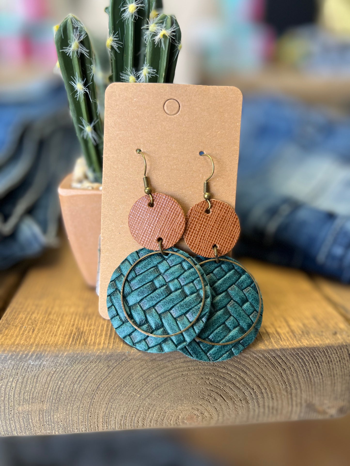Basketweave Circle Earrings