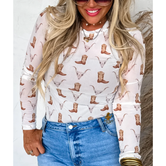 The Cowgirl Wildcard Mesh Top