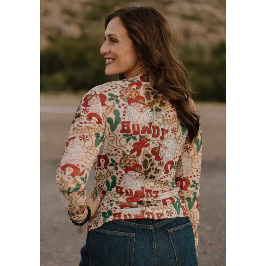 Howdy Santa Mesh Top