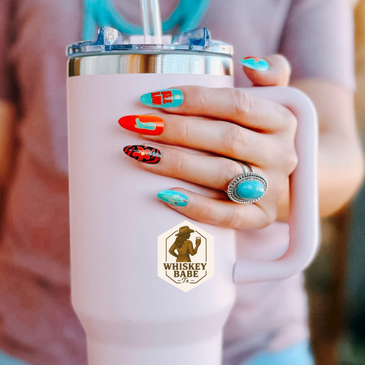 Cowgirl Up Glue on Nails