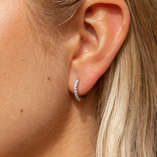 Boca Huggie Earrings Silver