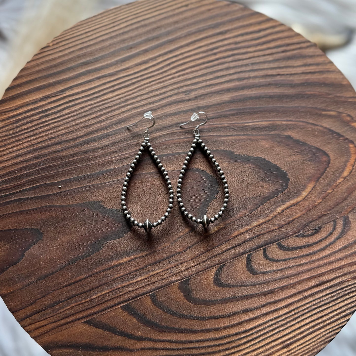 Sterling Silver Pearls Teardrop Earrings