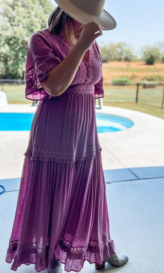 Lace Trim Maxi Dress