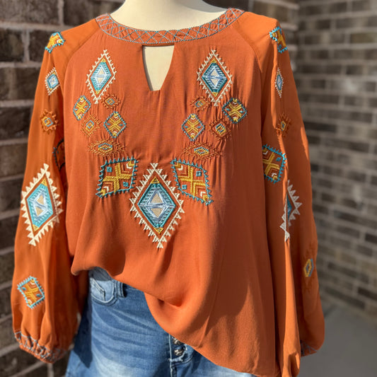 Desert Sky Embroidered Blouse