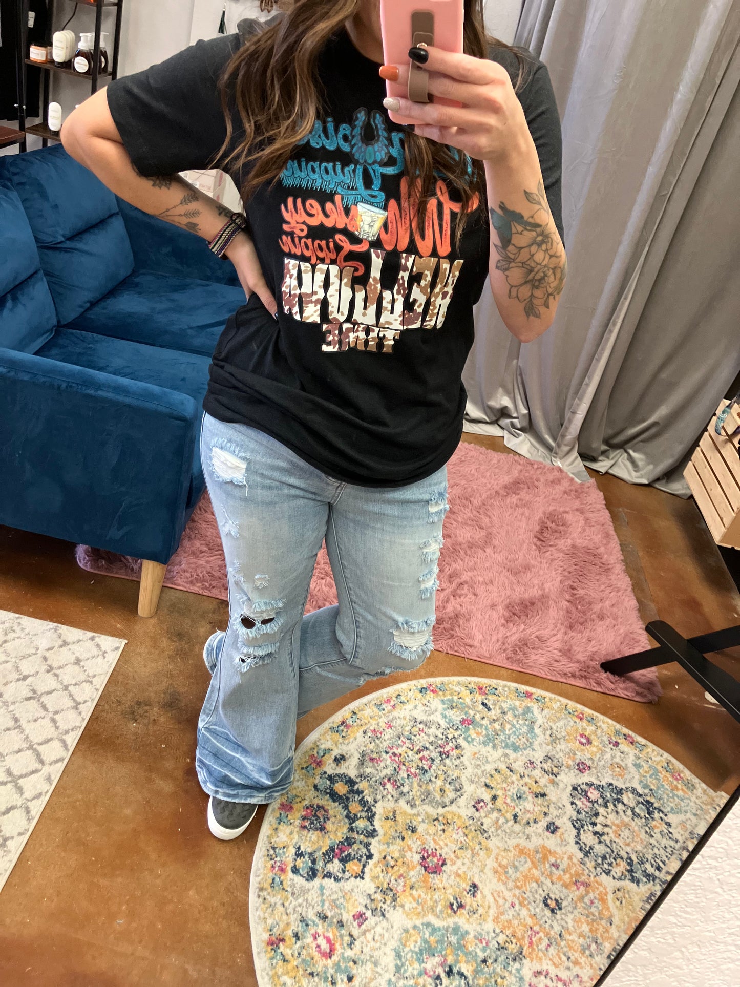 Shiloh Distressed Flare Jeans