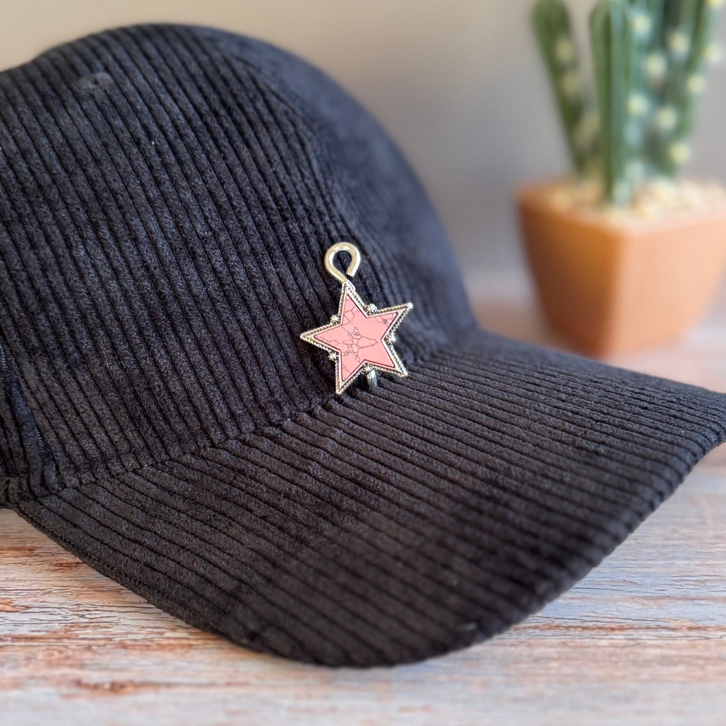 Desert Rose Star Hat Clip Charm
