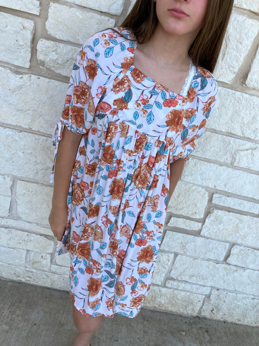 Girls' Romantic Floral Dress