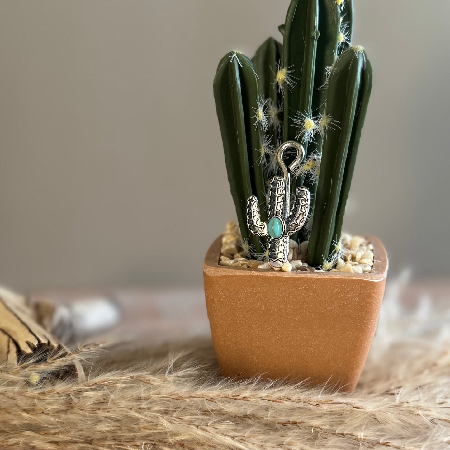 High Plains Cactus Hat Clip Charm