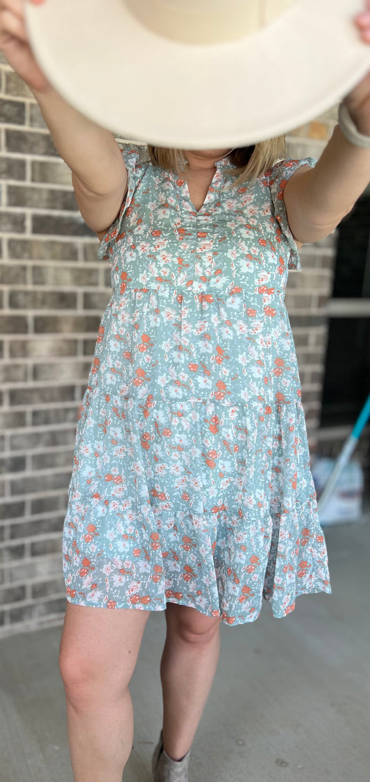 Floral Ruffle Midi Dress