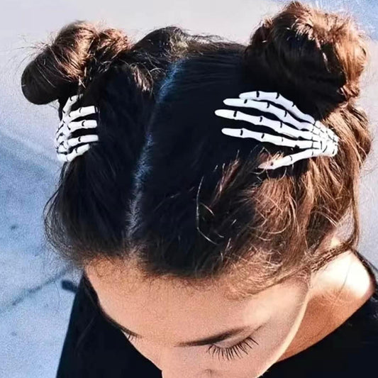 Skeleton Hands Hair Clip Set