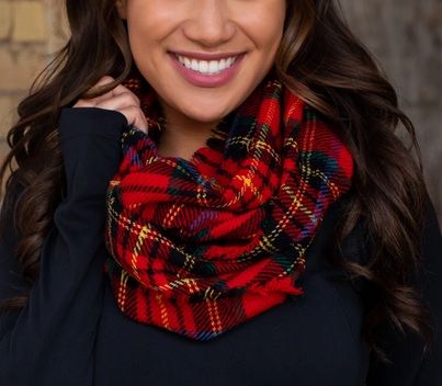 Red Buffalo Plaid Infinity Scarf