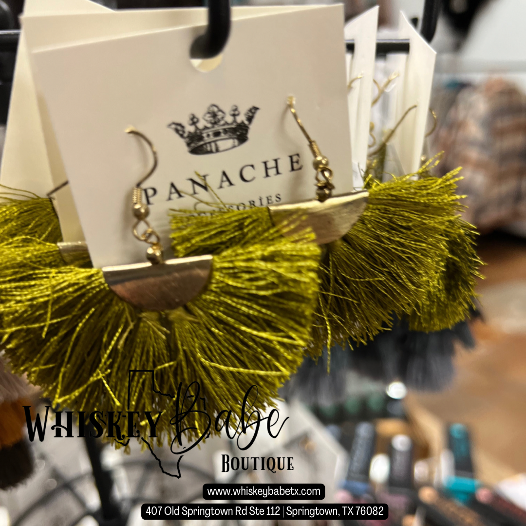 Panache Olive Fringe Earrings