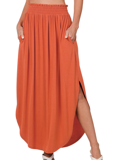 Zenana Copper Maxi Skirt