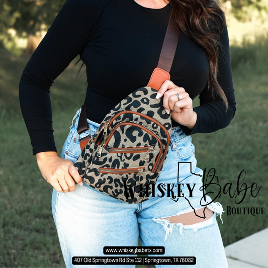 Leopard Print Sling Bag