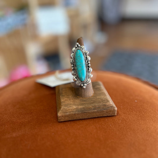 Elongated Turquoise Ring