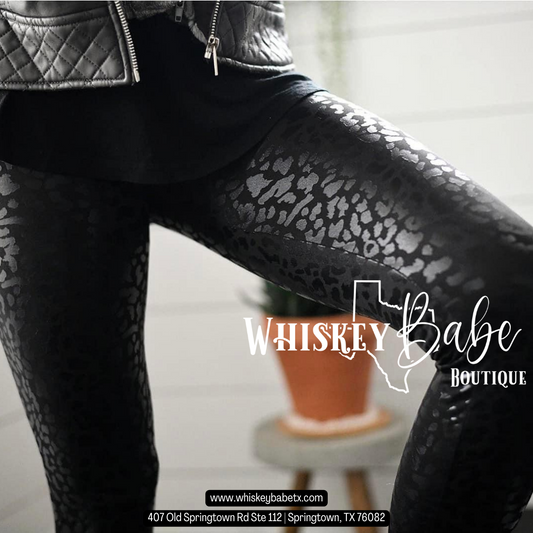 Black Leopard Print Leggings