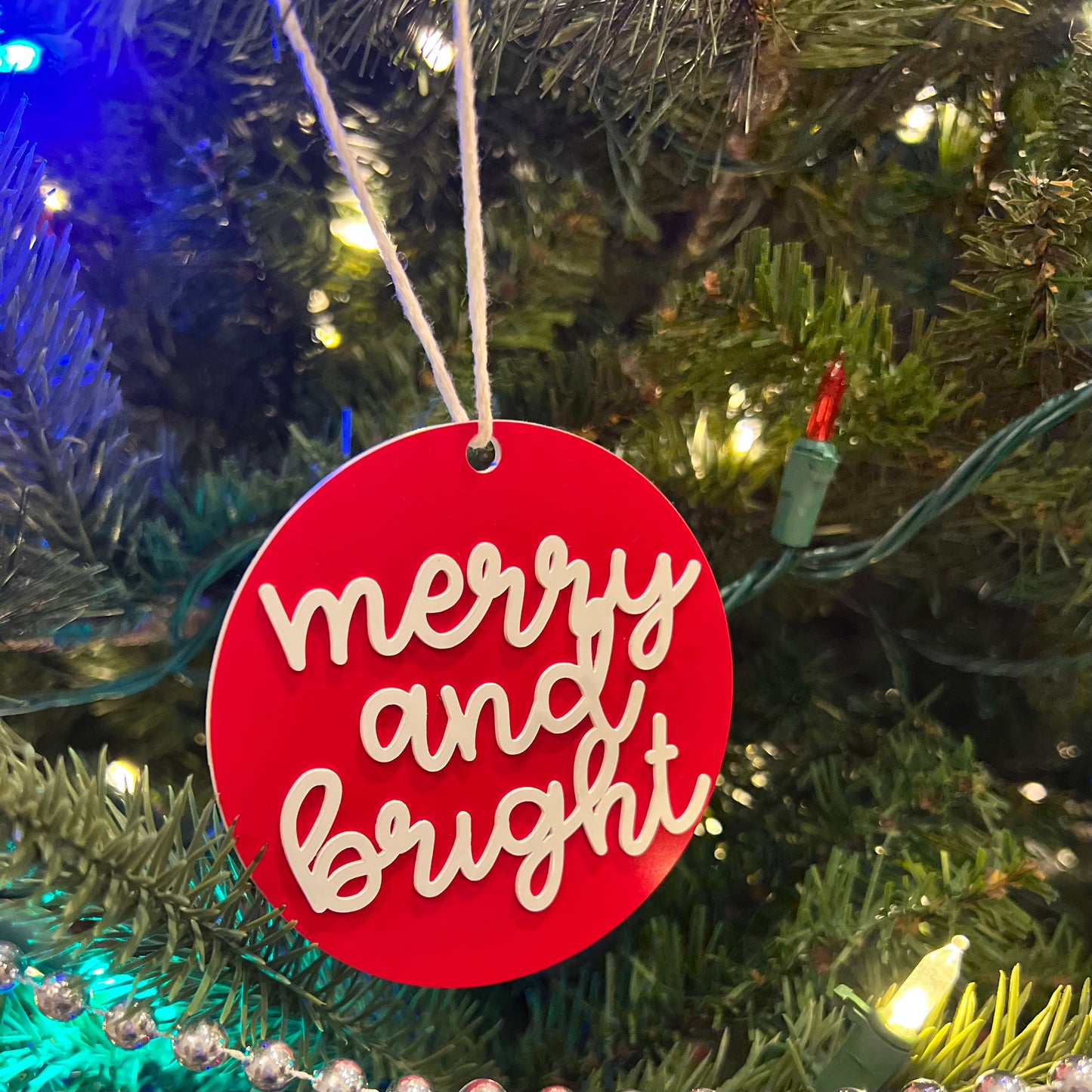 Merry & Bright Christmas Ornament
