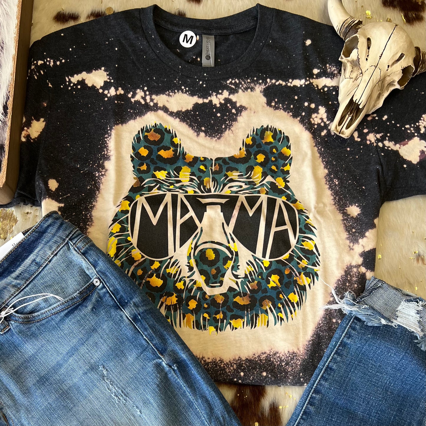 Mama Bear Bleached Graphic Tee