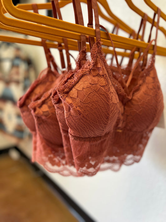 Luna Lace Bralette in Brick