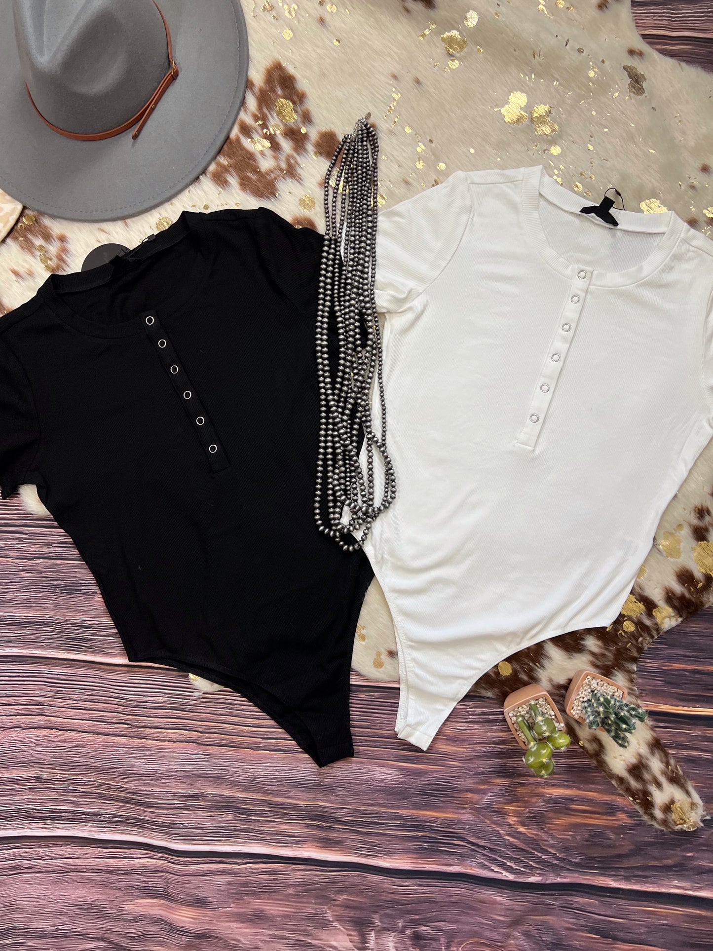 Ribbed Tee Bodysuit Off White