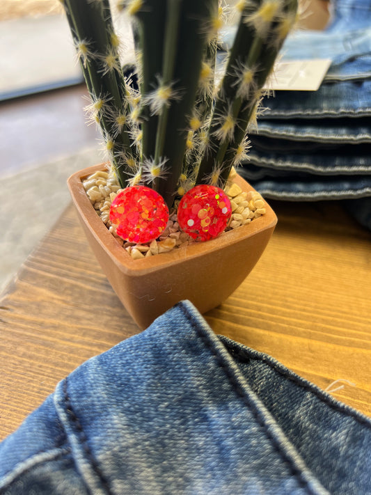 Round Stud Earrings