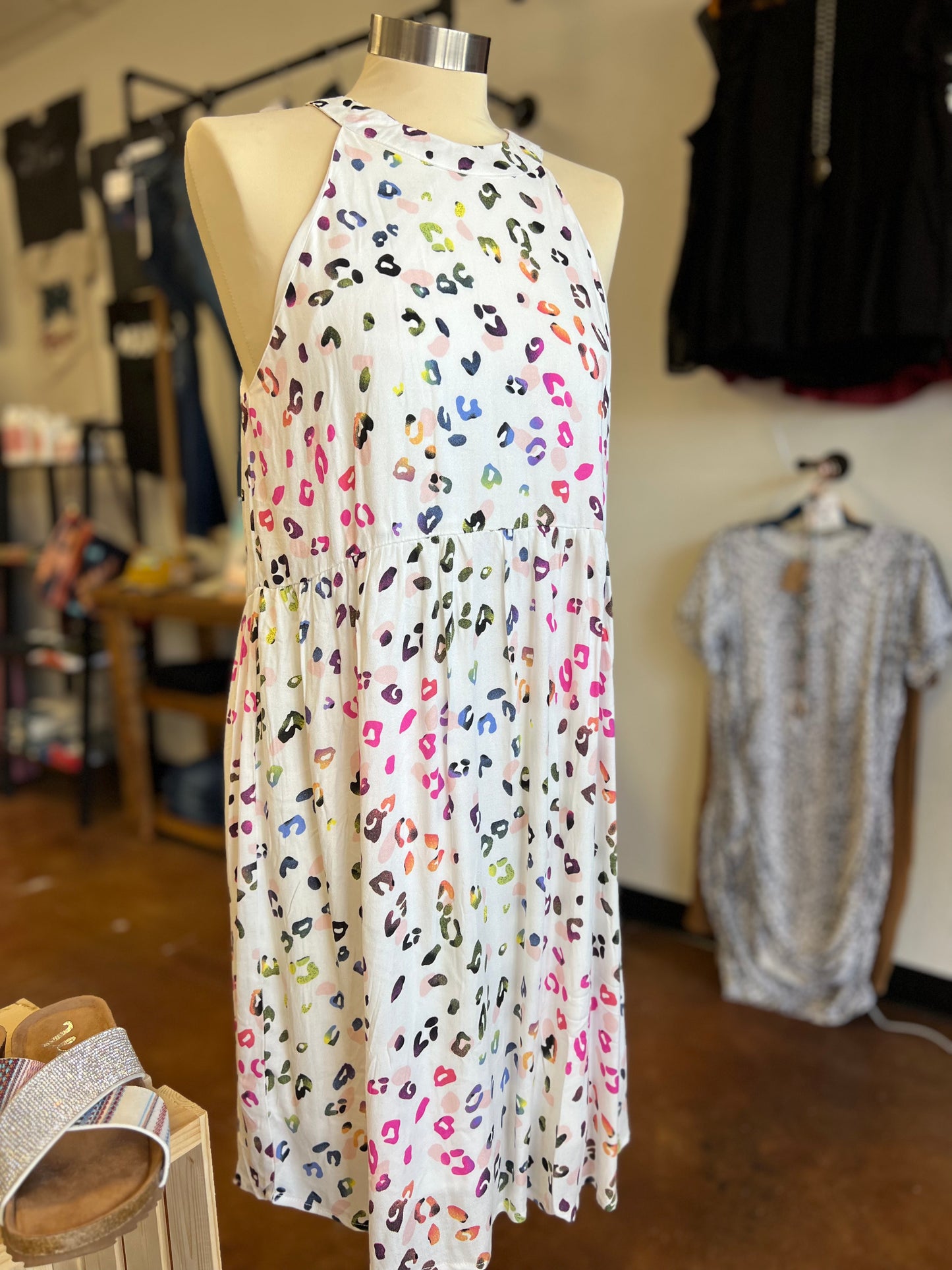 Rainbow Leopard Print Dress