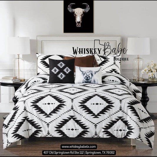 Navajo Black & White 6 pieces Comforter Set