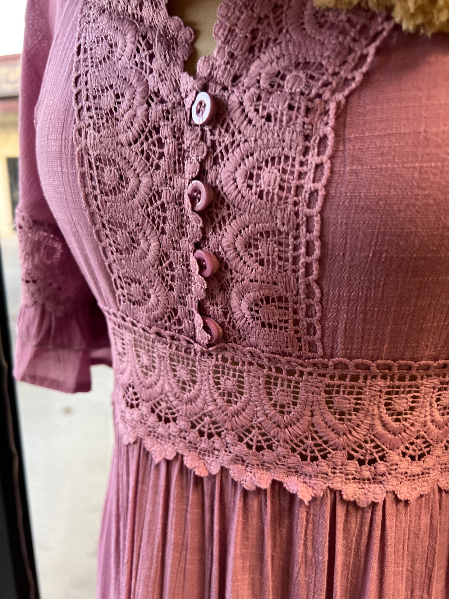 Lace Trim Maxi Dress