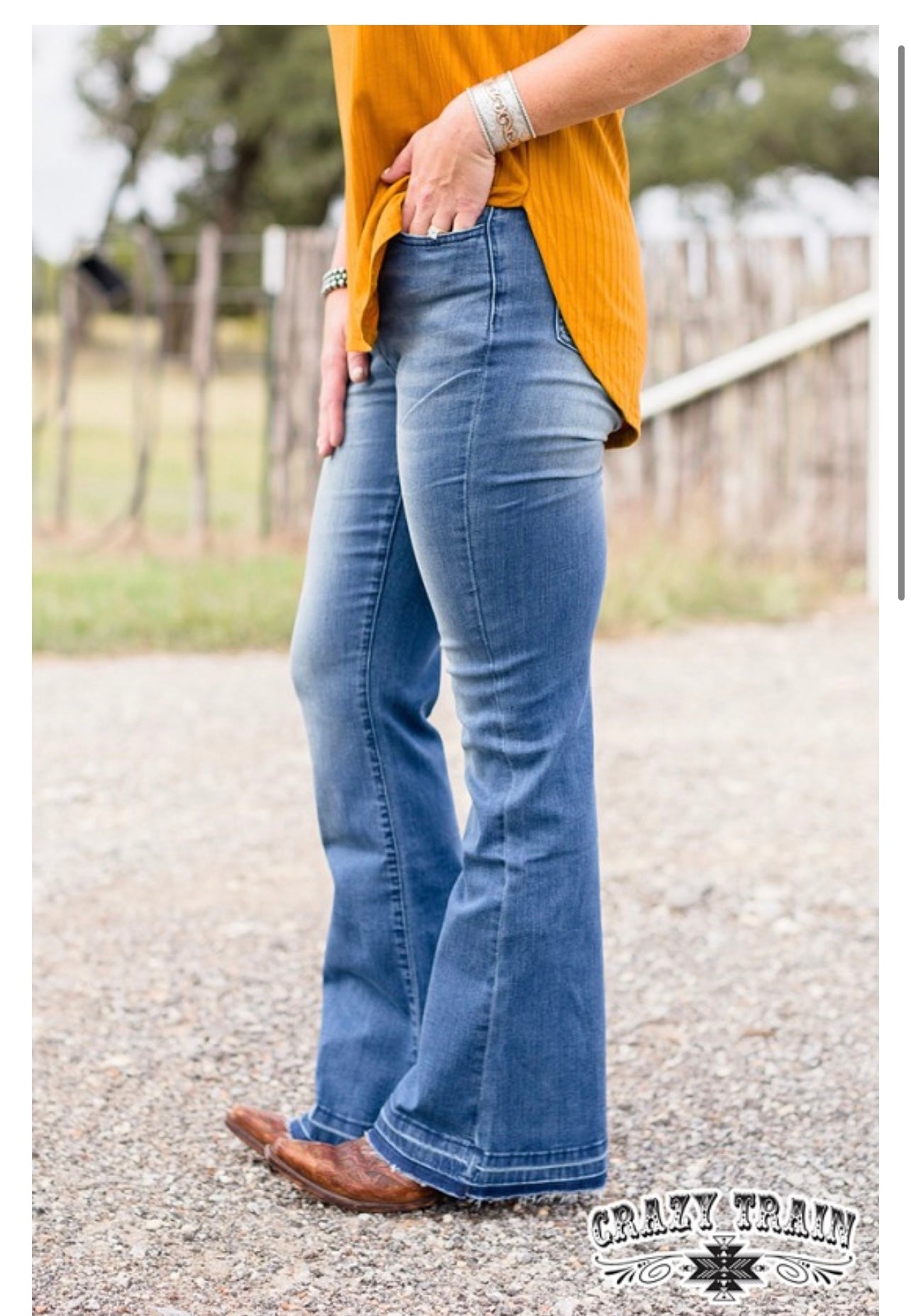 5 Star Button Flare Jeans