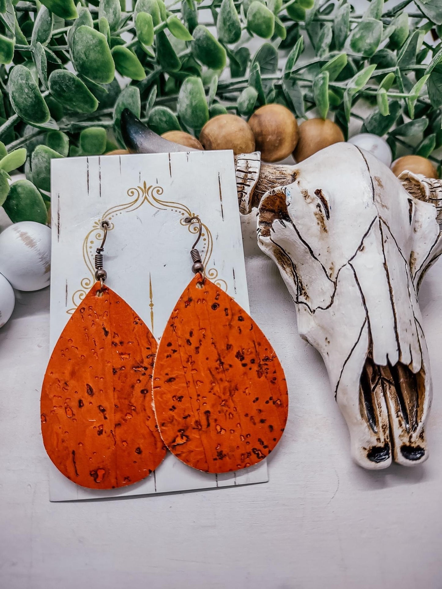 Orange Cork Earrings