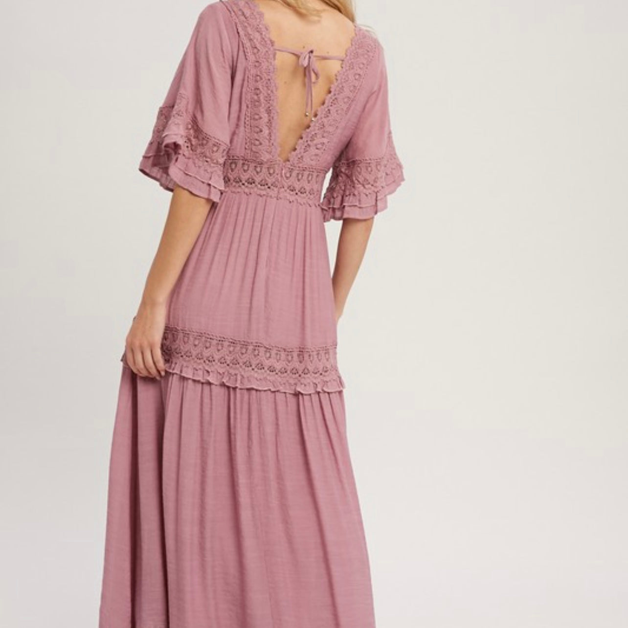 Lace Trim Maxi Dress